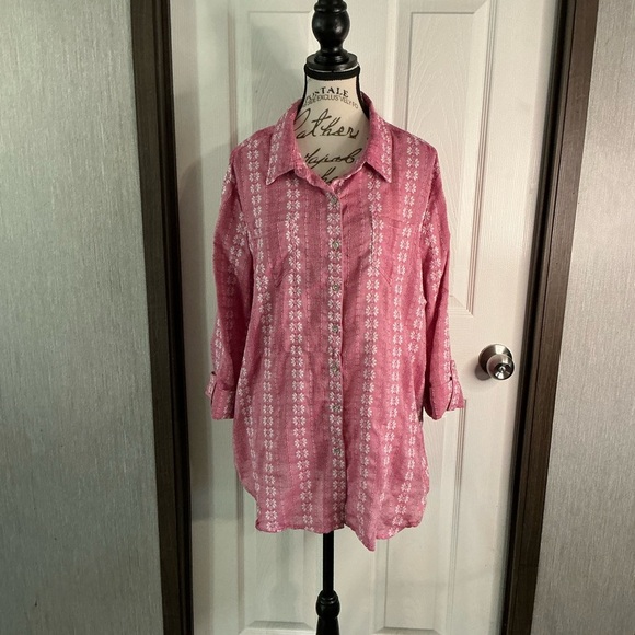 Allison Daley Pink Button-Up Shirt Size XL - Picture 1 of 10